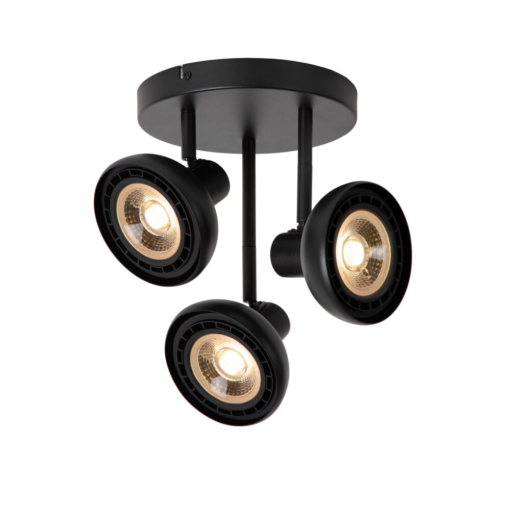 Lucide SENSAS Deckenleuchte Schwarz, 3-flammig main product photo