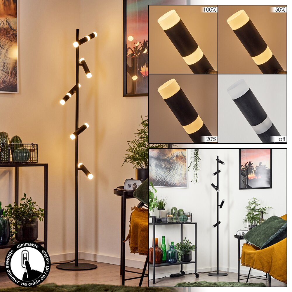 Pousseline Stehleuchte LED Schwarz, 1-flammig main product photo