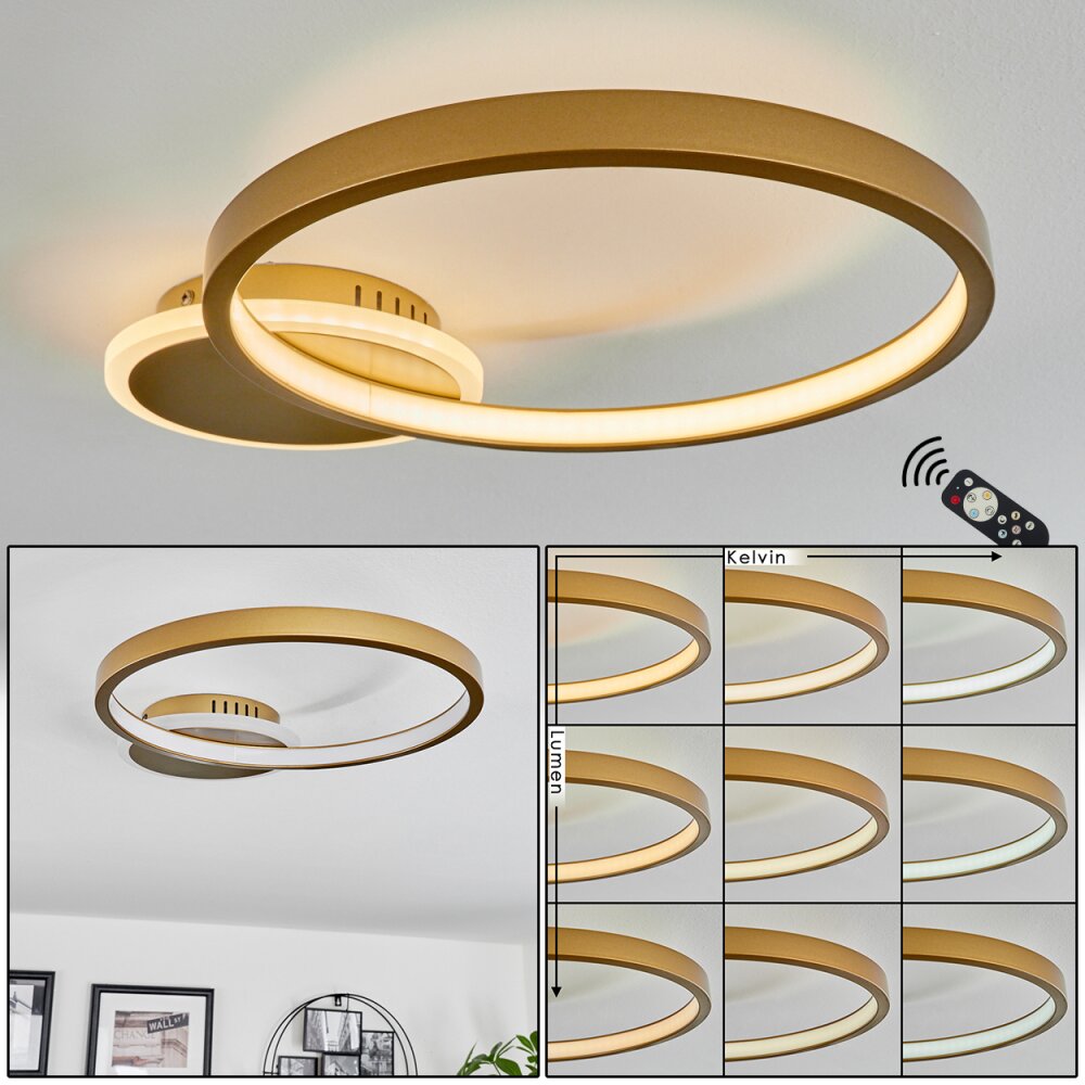 Bina Deckenleuchte LED Messing, 1-flammig, Fernbedienung main product photo