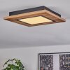 Salmi Deckenpanel LED Holzoptik, Schwarz, 1-flammig