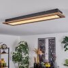 Salmi Deckenpanel LED Holzoptik, Schwarz, 1-flammig, Fernbedienung