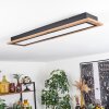 Salmi Deckenpanel LED Holzoptik, Schwarz, 1-flammig, Fernbedienung