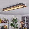 Salmi Deckenpanel LED Holzoptik, Schwarz, 1-flammig, Fernbedienung