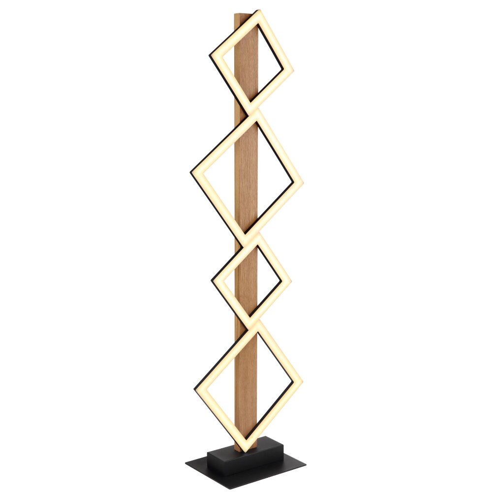 Globo DUSTIN Stehleuchte LED Holz dunkel, Schwarz, 1-flammig main product photo