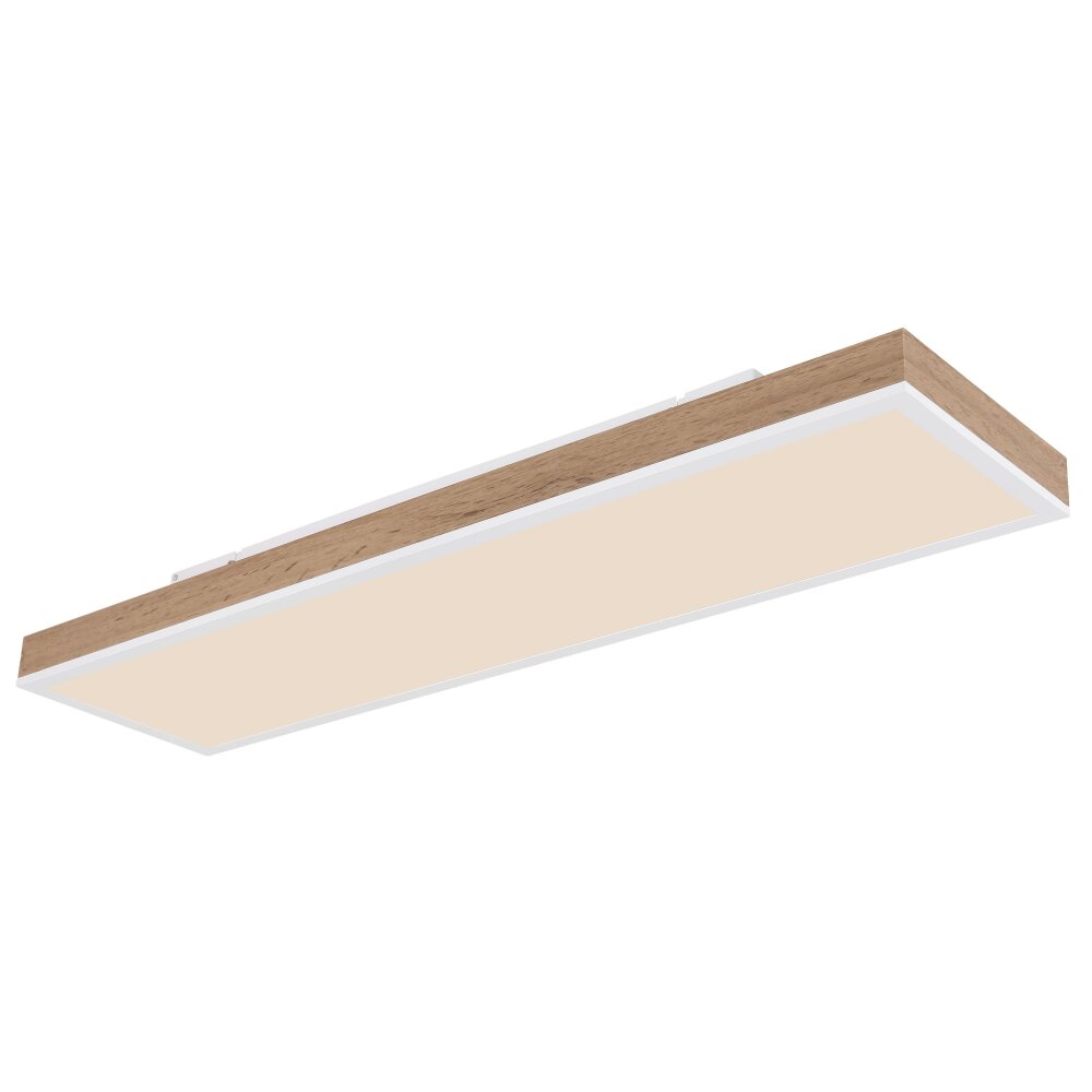 Globo DORO Deckenleuchte LED Holzoptik, Weiß, 1-flammig, Fernbedienung main product photo