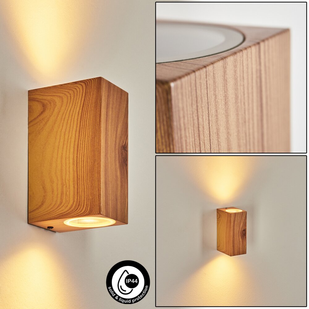 Skaabu Außenwandleuchte Holzoptik, 2-flammig main product photo