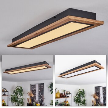 Salmi Deckenleuchte LED Holzoptik, 1-flammig