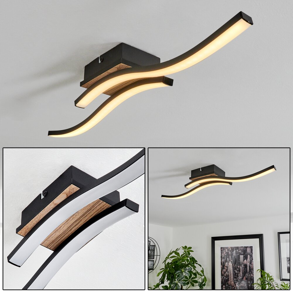 Letala Deckenleuchte LED Holzoptik, 2-flammig main product photo