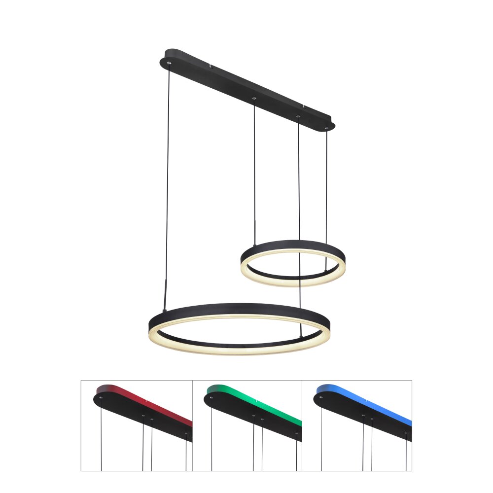 Globo AUGUSTO Hängeleuchte LED Gold, Schwarz, 2-flammig, Fernbedienung, Farbwechsler main product photo