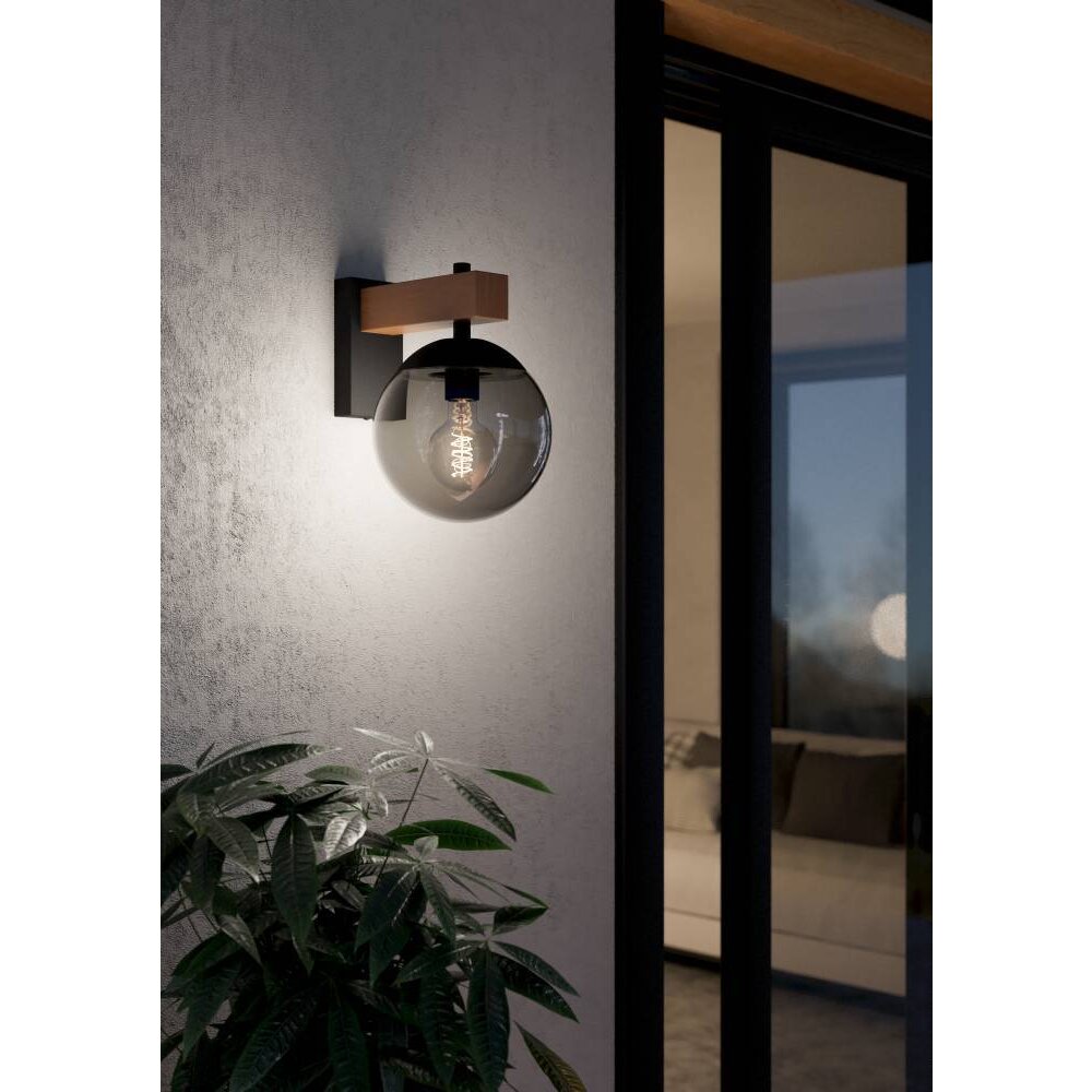 Eglo BUFALATA Außenwandleuchte Holzoptik, 1-flammig main product photo