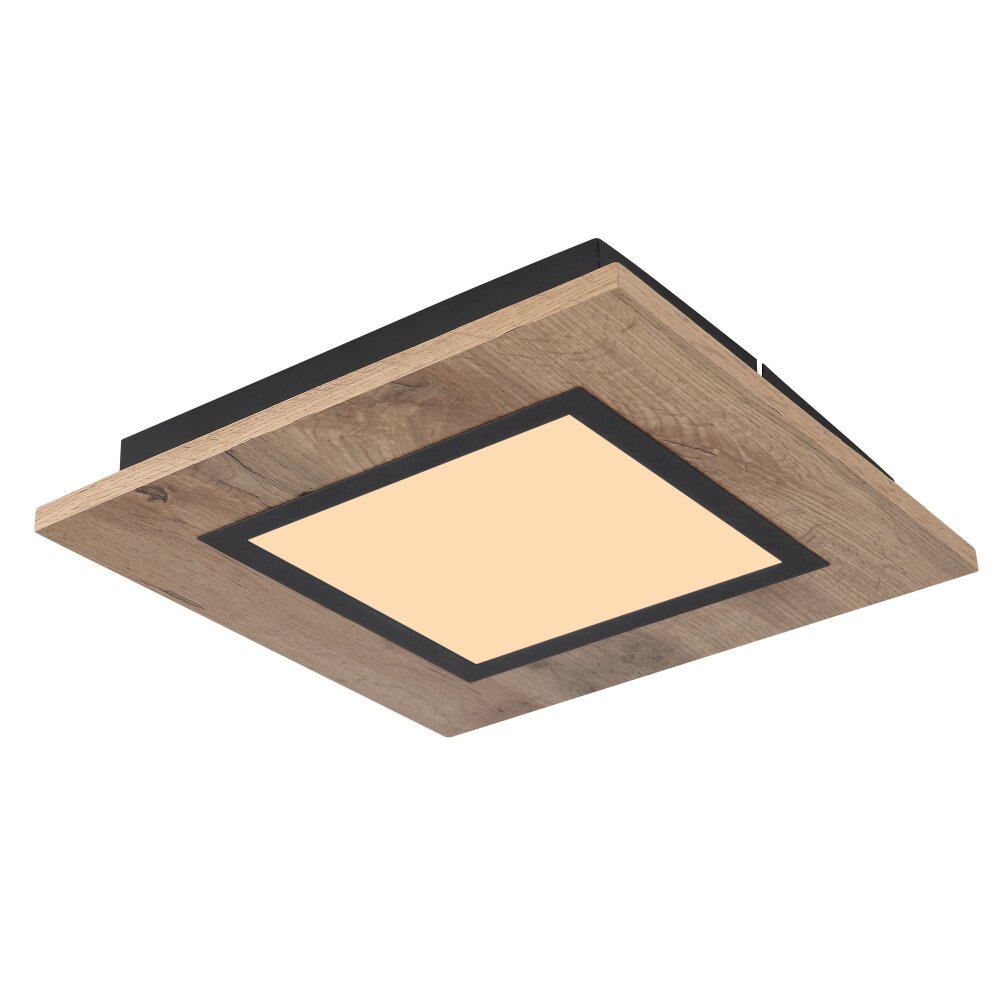 Globo LEA Deckenleuchte LED Holzoptik, Schwarz, 1-flammig main product photo