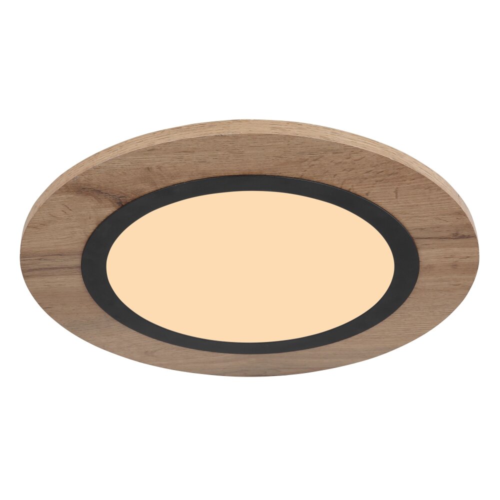 Globo LEA Deckenleuchte LED Holzoptik, Schwarz, 1-flammig main product photo