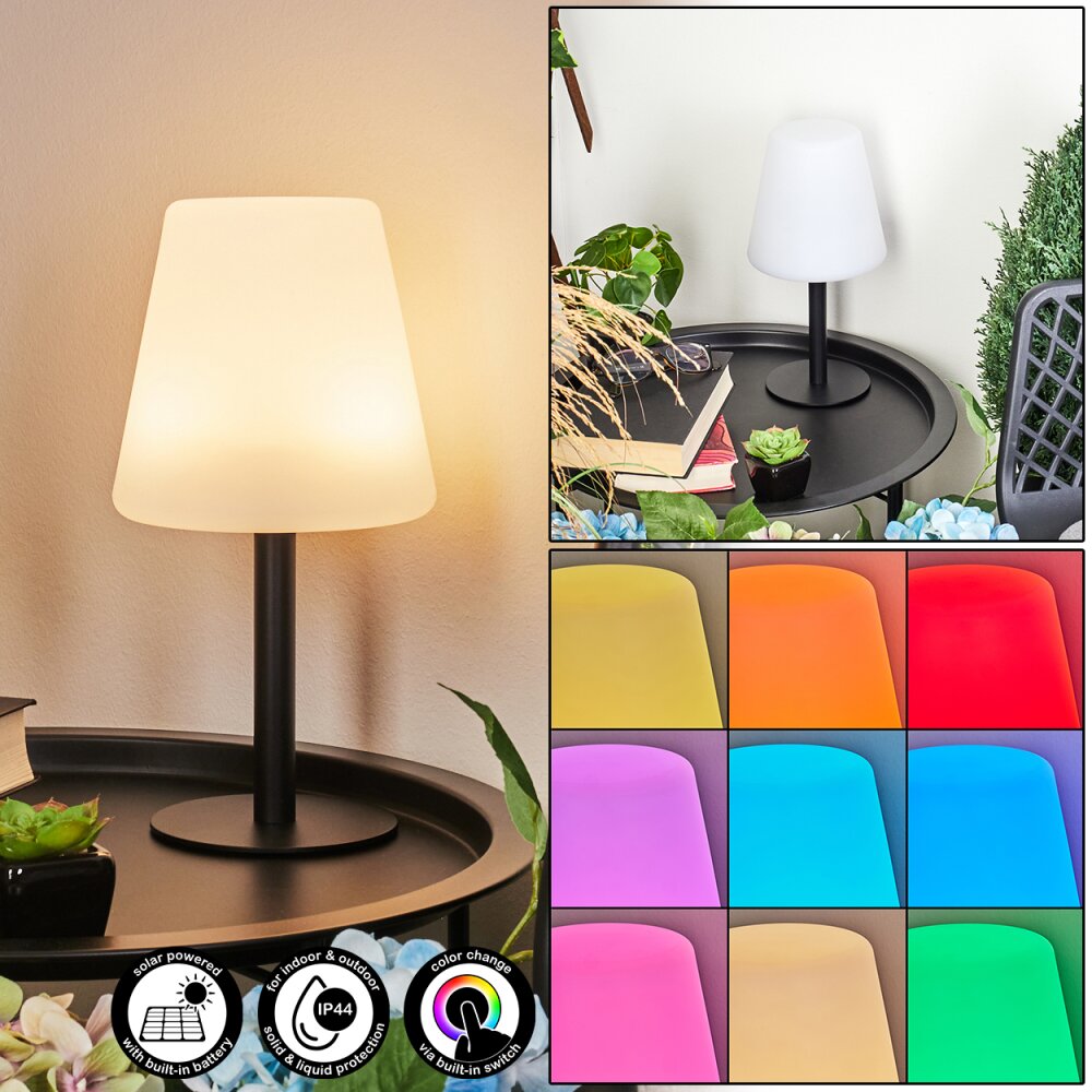 Zoume Solar Außentischleuchte LED Schwarz, 8-flammig, Farbwechsler main product photo
