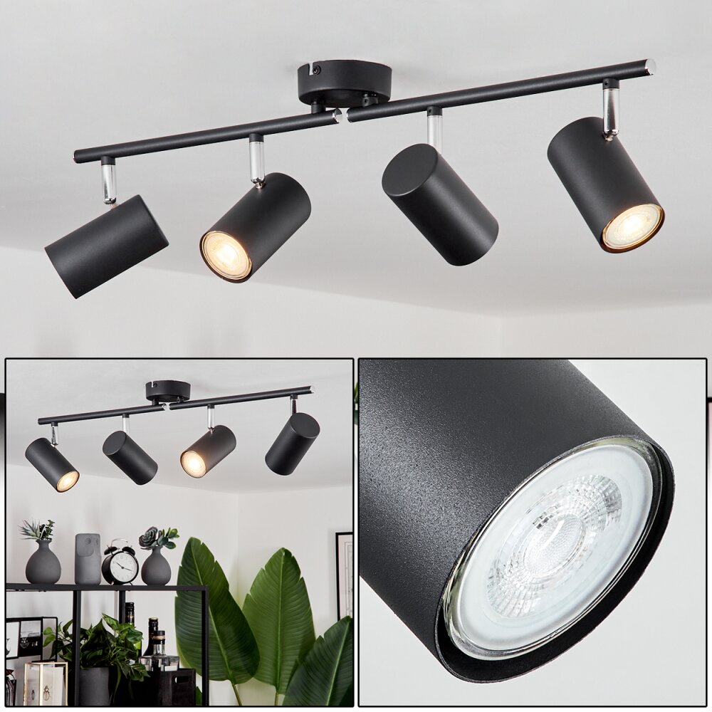Javel Deckenleuchte Chrom, Schwarz, 4-flammig main product photo