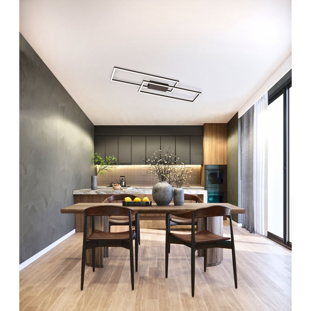Fischer & Honsel Seth Deckenleuchte LED Schwarz, 1-flammig, Fernbedienung main product photo