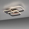 LeuchtenDirekt SEVENT Deckenleuchte LED Holzoptik, Schwarz, 1-flammig