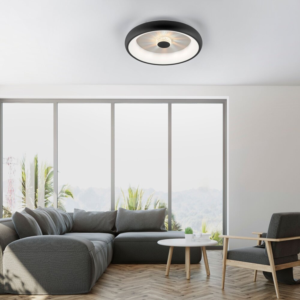 LeuchtenDirekt VERTIGO Deckenleuchte LED Schwarz, 1-flammig, Fernbedienung main product photo