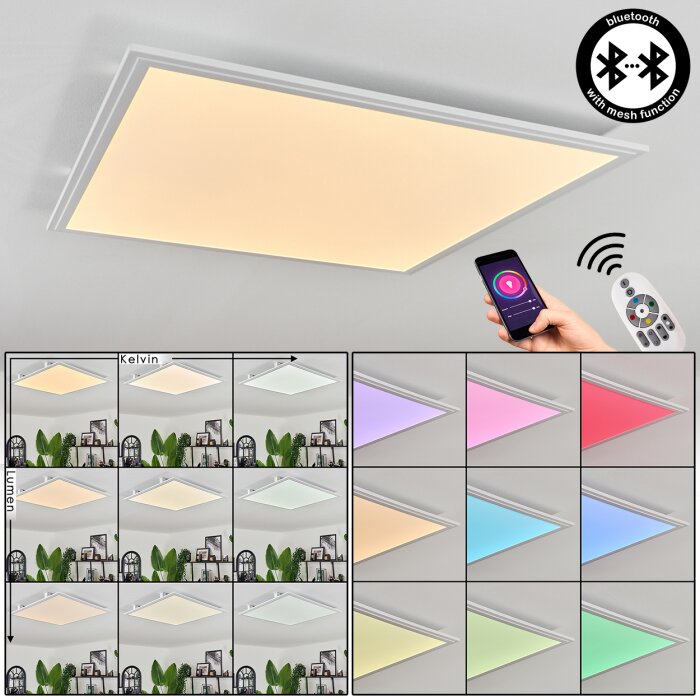 Crum Deckenpanel LED Weiß, 1-flammig, Fernbedienung Crum Deckenpanel LED Weiß, 1-flammig, Fernbedienung