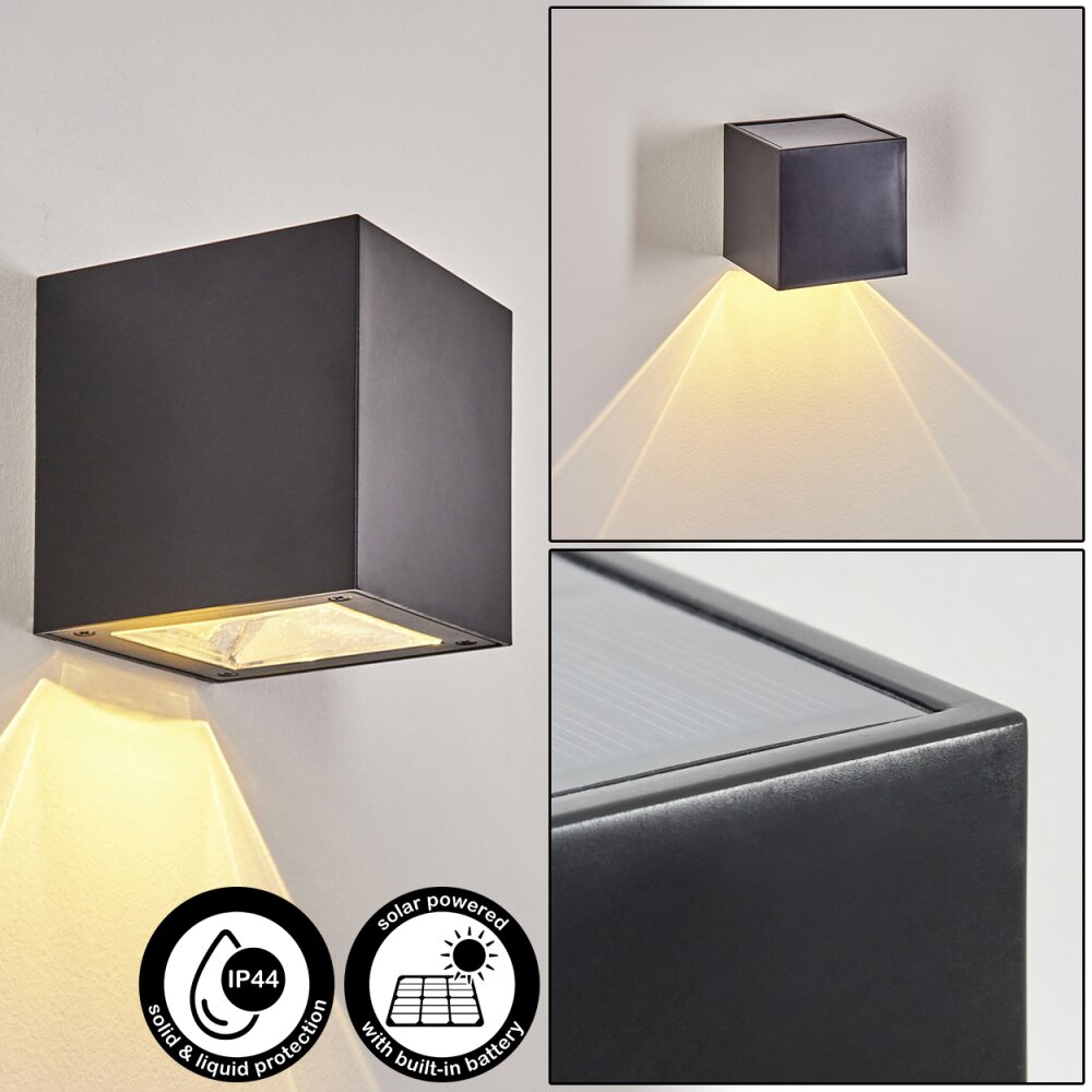 Lapeer Solar-Außenwandleuchte LED Schwarz, 1-flammig main product photo