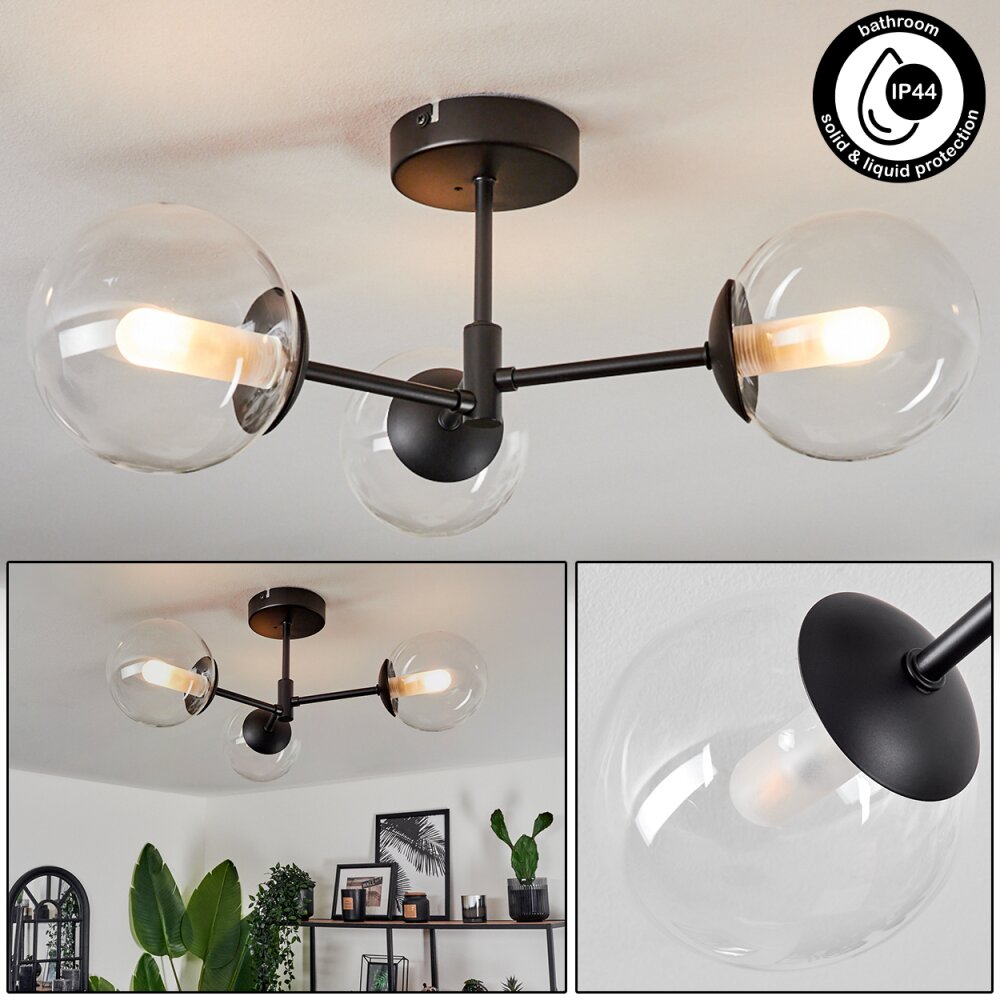 Yucao Deckenleuchte Schwarz, 3-flammig main product photo