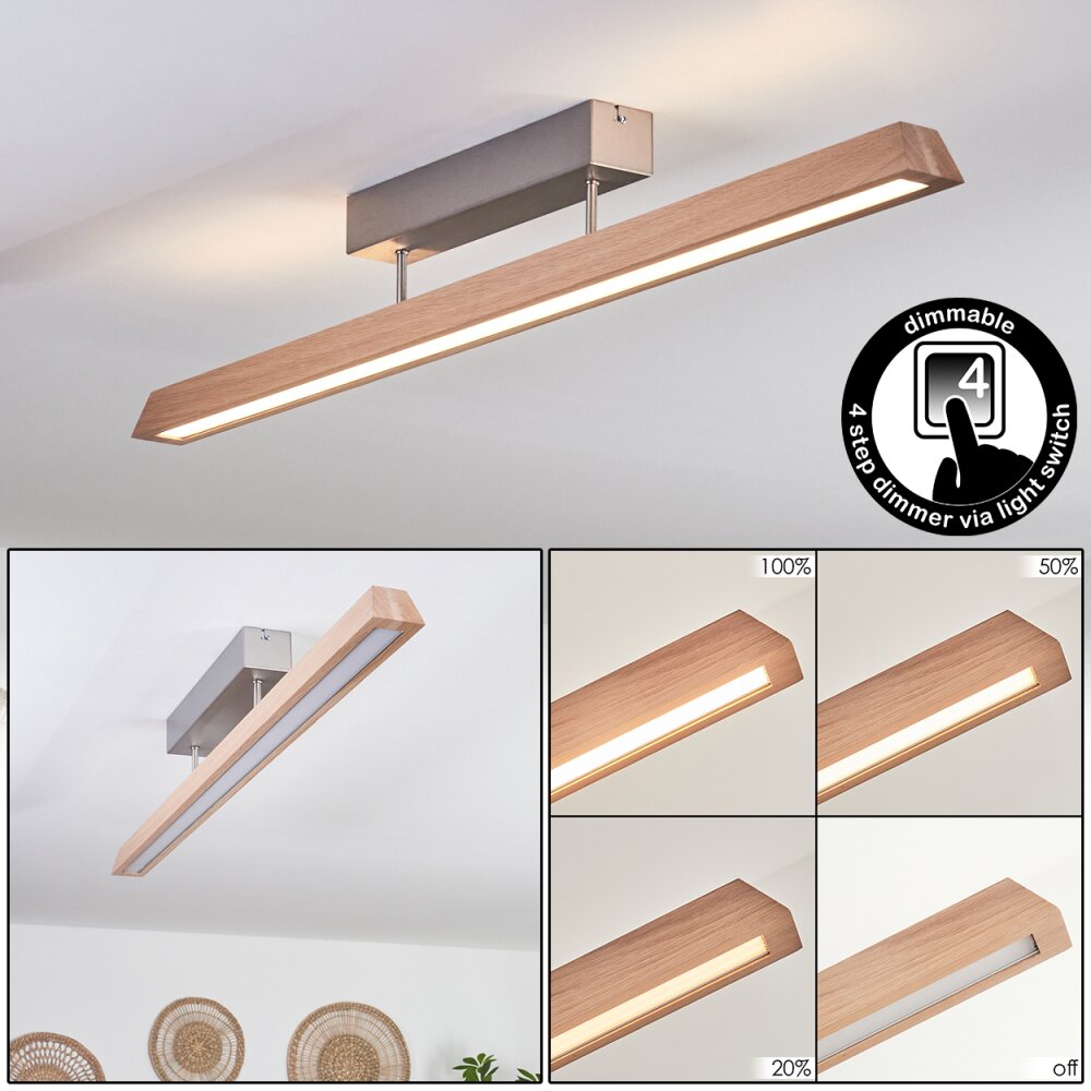 Llevallol Deckenleuchte LED Naturfarben, Nickel-Matt, 1-flammig main product photo