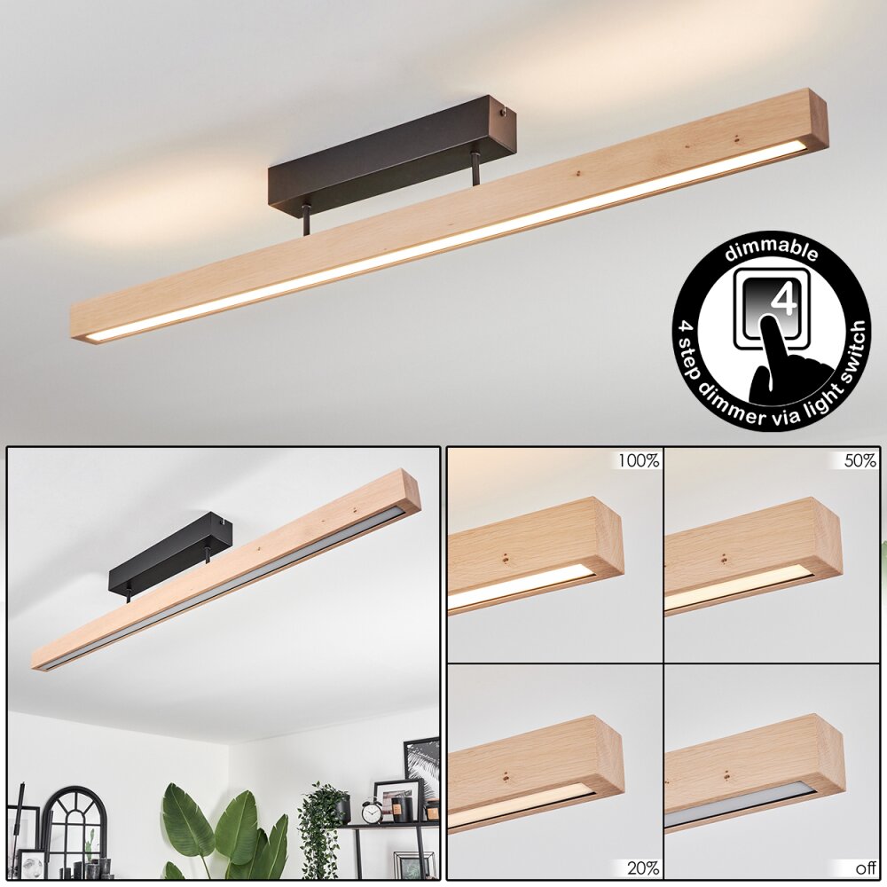 Mansupa Deckenleuchte LED Naturfarben, Schwarz, 3-flammig main product photo