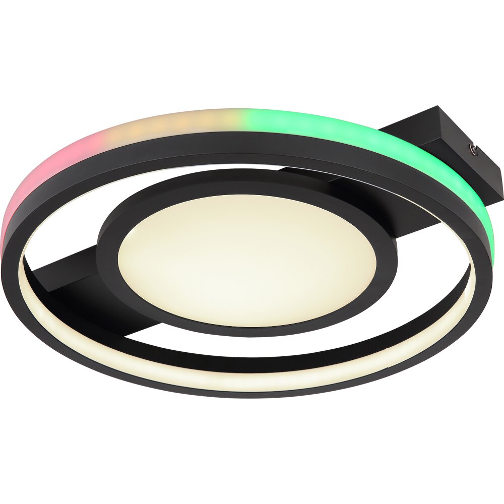 Globo GISELL Deckenleuchte LED Schwarz, 1-flammig, Fernbedienung, Farbwechsler main product photo