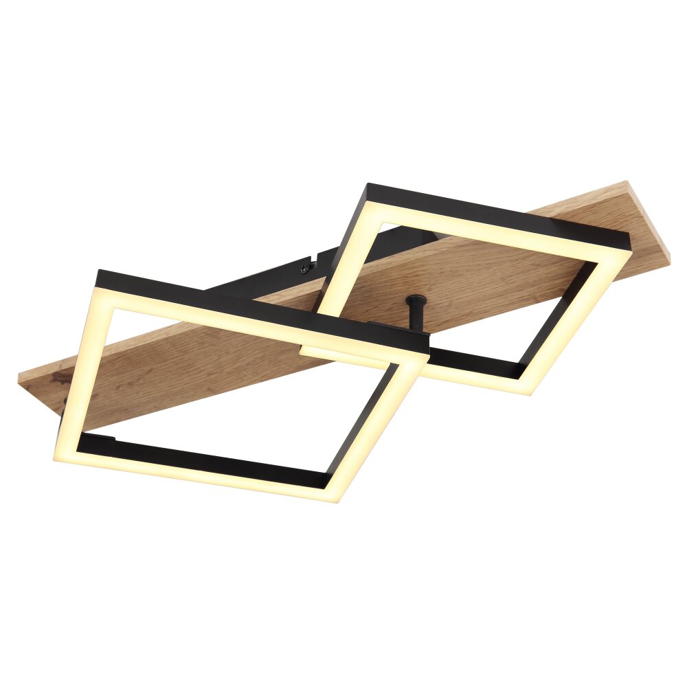 Globo BEATRIX Deckenleuchte LED Holzoptik, Schwarz, 1-flammig main product photo