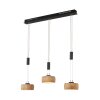 Fischer & Honsel SHINE-WOOD Pendelleuchte LED Schwarz, 3-flammig