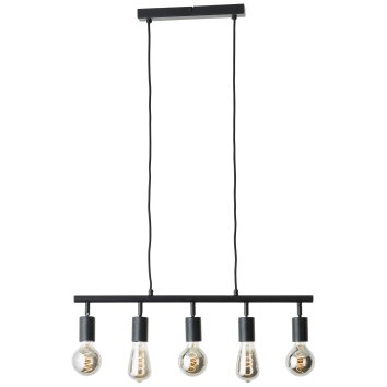 Brilliant Tiffany Pendelleuchte Schwarz, 5-flammig