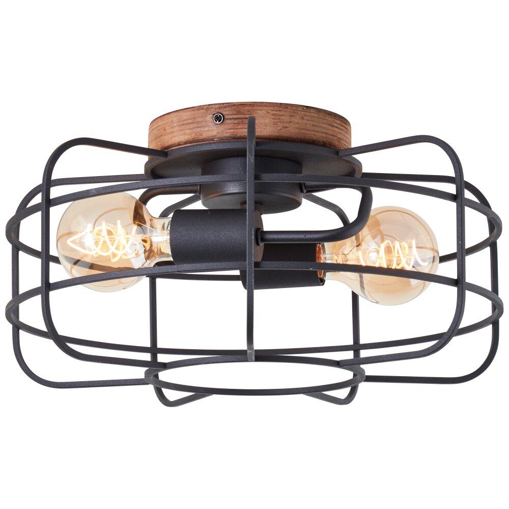 Brilliant Gwen Deckenleuchte Holz dunkel, 2-flammig main product photo