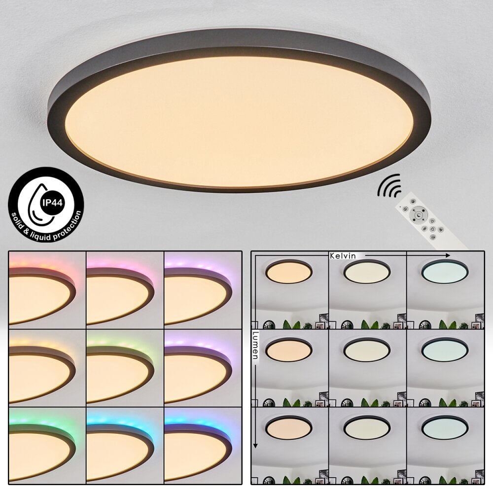 Boyero Deckenpanel LED Schwarz, 2-flammig, Fernbedienung, Farbwechsler main product photo