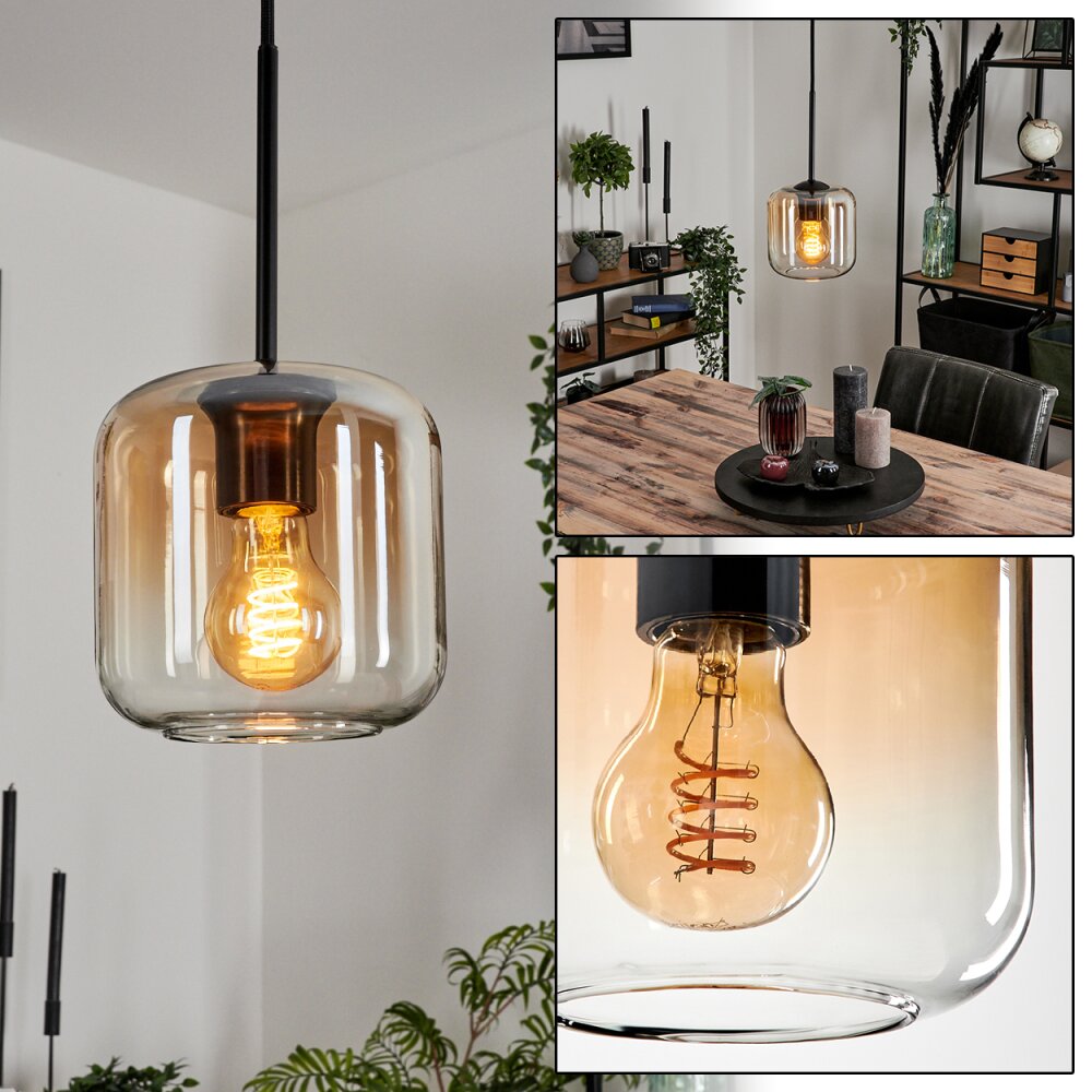 Lauden Hängeleuchte Glas 15 cm Bernsteinfarben, Klar, 1-flammig main product photo