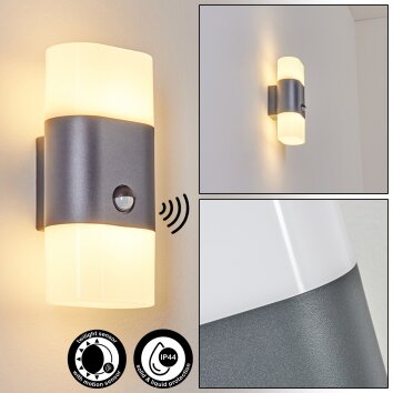 Belerda Außenwandleuchte LED Anthrazit, 2-flammig, Bewegungsmelder Belerda Außenwandleuchte LED Anthrazit, 2-flammig, Bewegungsmelder