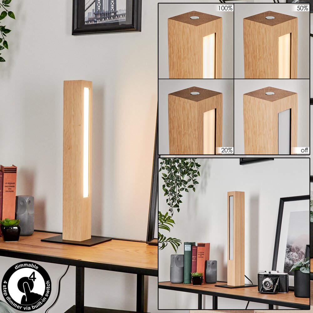Mansupa Tischleuchte LED Naturfarben, Schwarz, 1-flammig main product photo