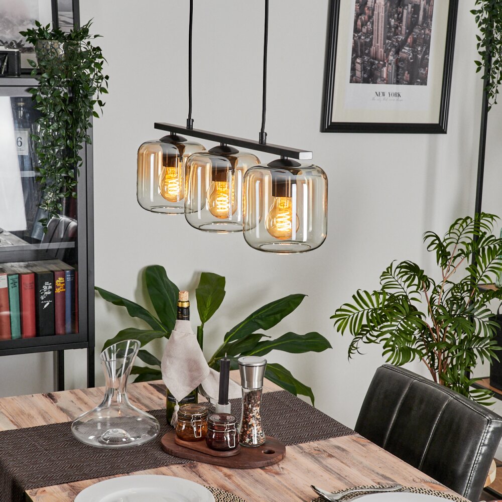 Lauden Pendelleuchte Glas 15 cm Bernsteinfarben, Klar, 3-flammig main product photo