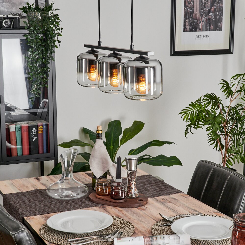 Lauden Pendelleuchte Glas 15 cm Rauchfarben, 3-flammig main product photo
