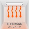 LeuchtenDirekt BEROA Deckenpanel mit IR-Heizung LED Weiß, 1-flammig, Fernbedienung