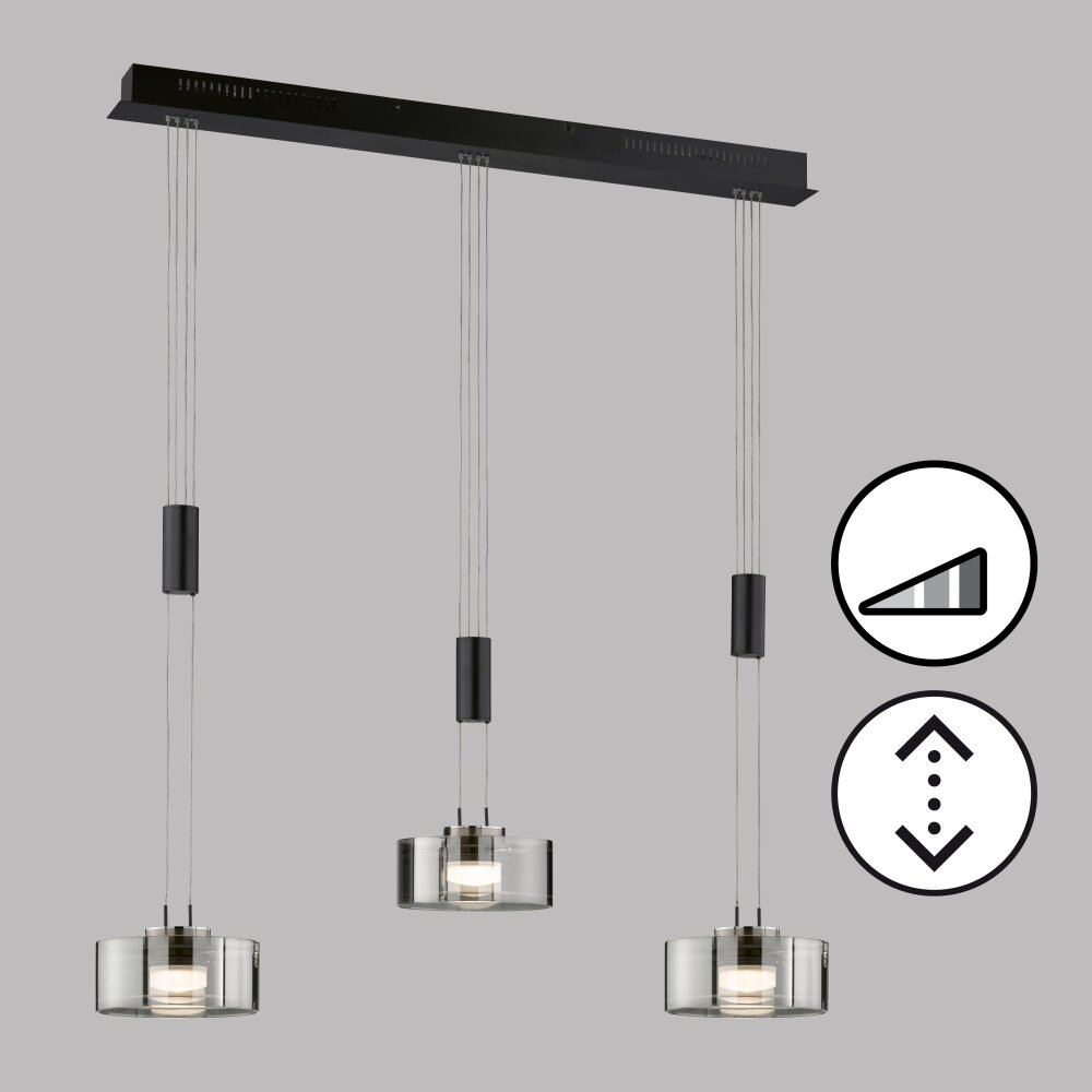 Fischer & Honsel Lavin Pendelleuchte LED Schwarz, 3-flammig main product photo