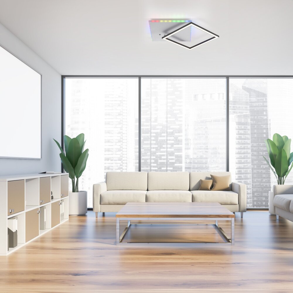 Leuchten Direkt RENDA Deckenleuchte LED Silber, 2-flammig, Fernbedienung, Farbwechsler main product photo