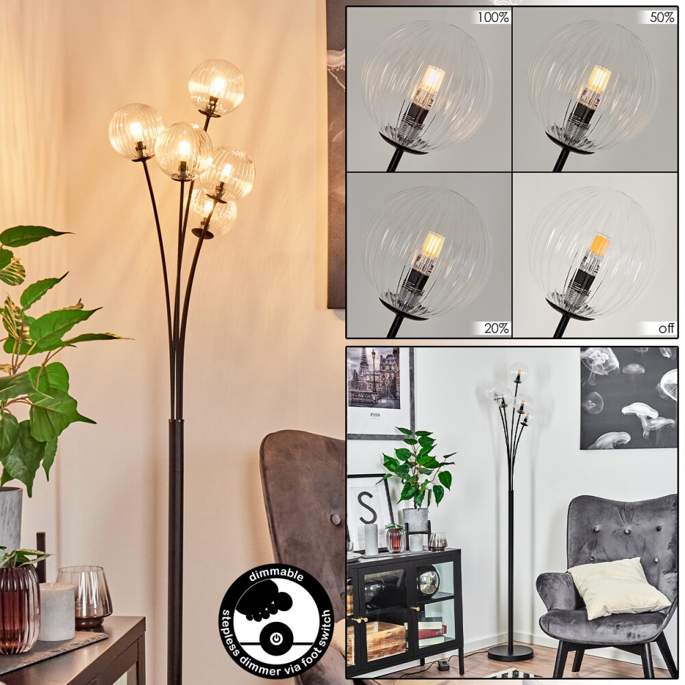 Bernado Stehleuchte Schwarz, 5-flammig main product photo