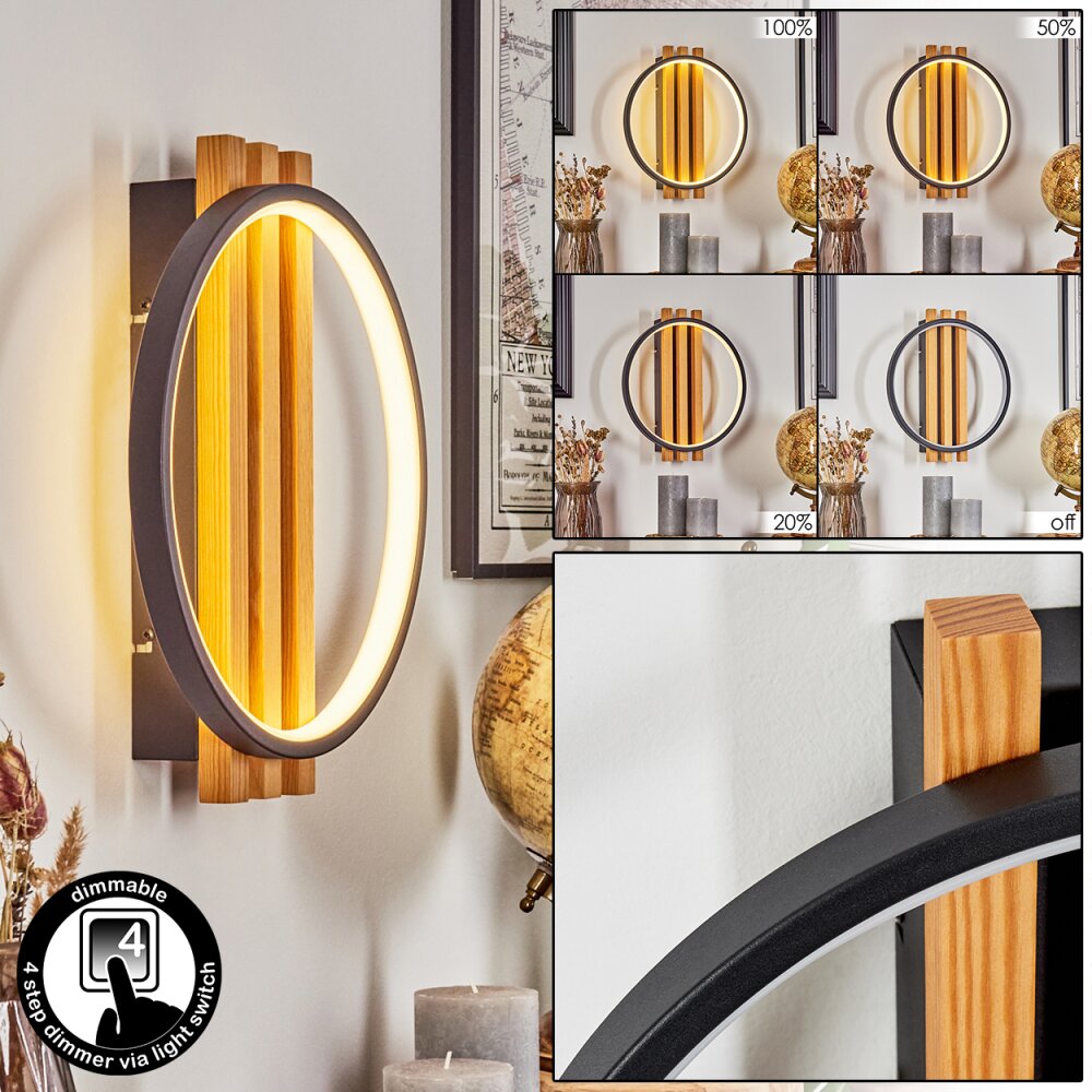 Rodekro Wandleuchte LED Naturfarben, Schwarz, 1-flammig main product photo