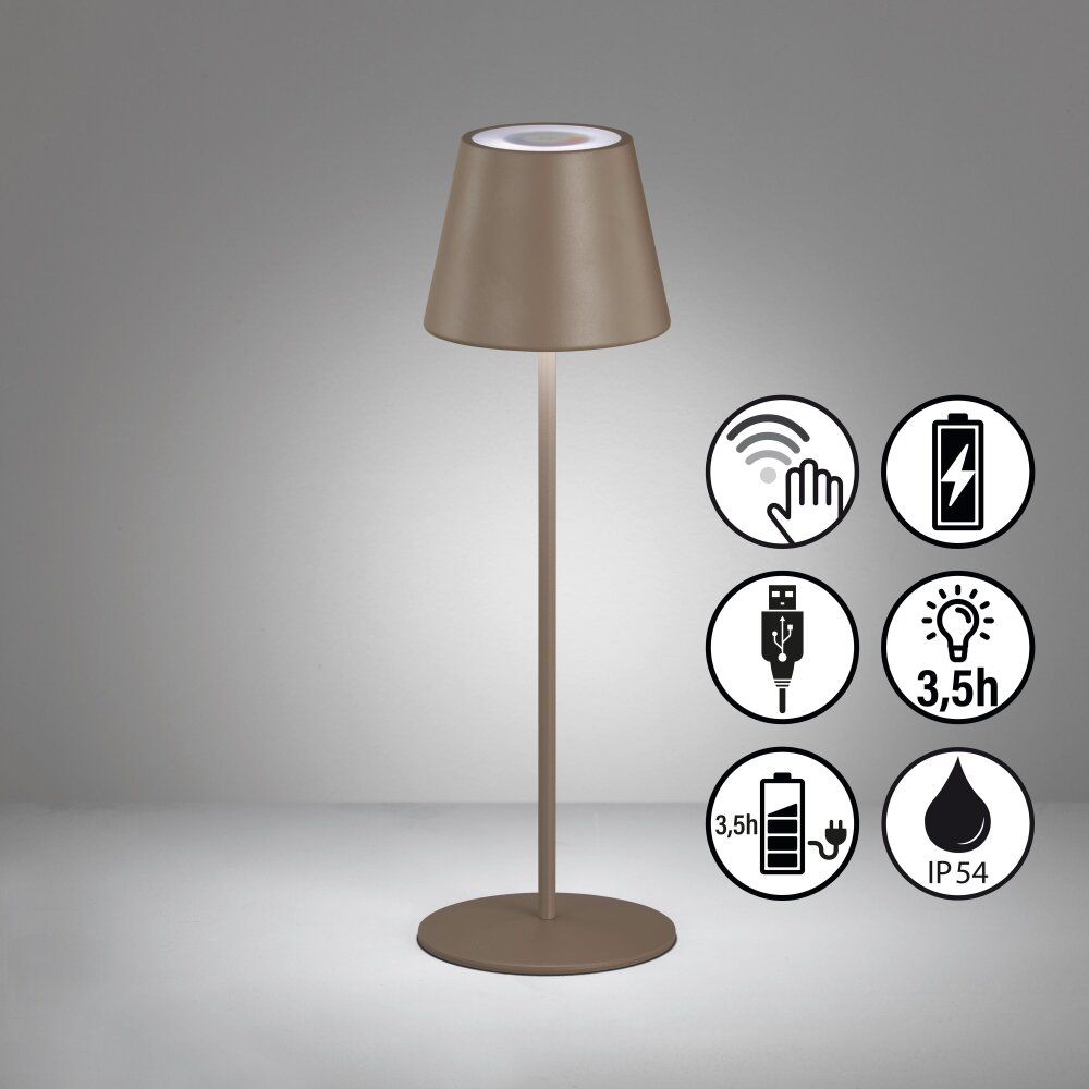 FHL easy Cosenza Tischleuchte LED Braun, Grau, 1-flammig, Farbwechsler main product photo