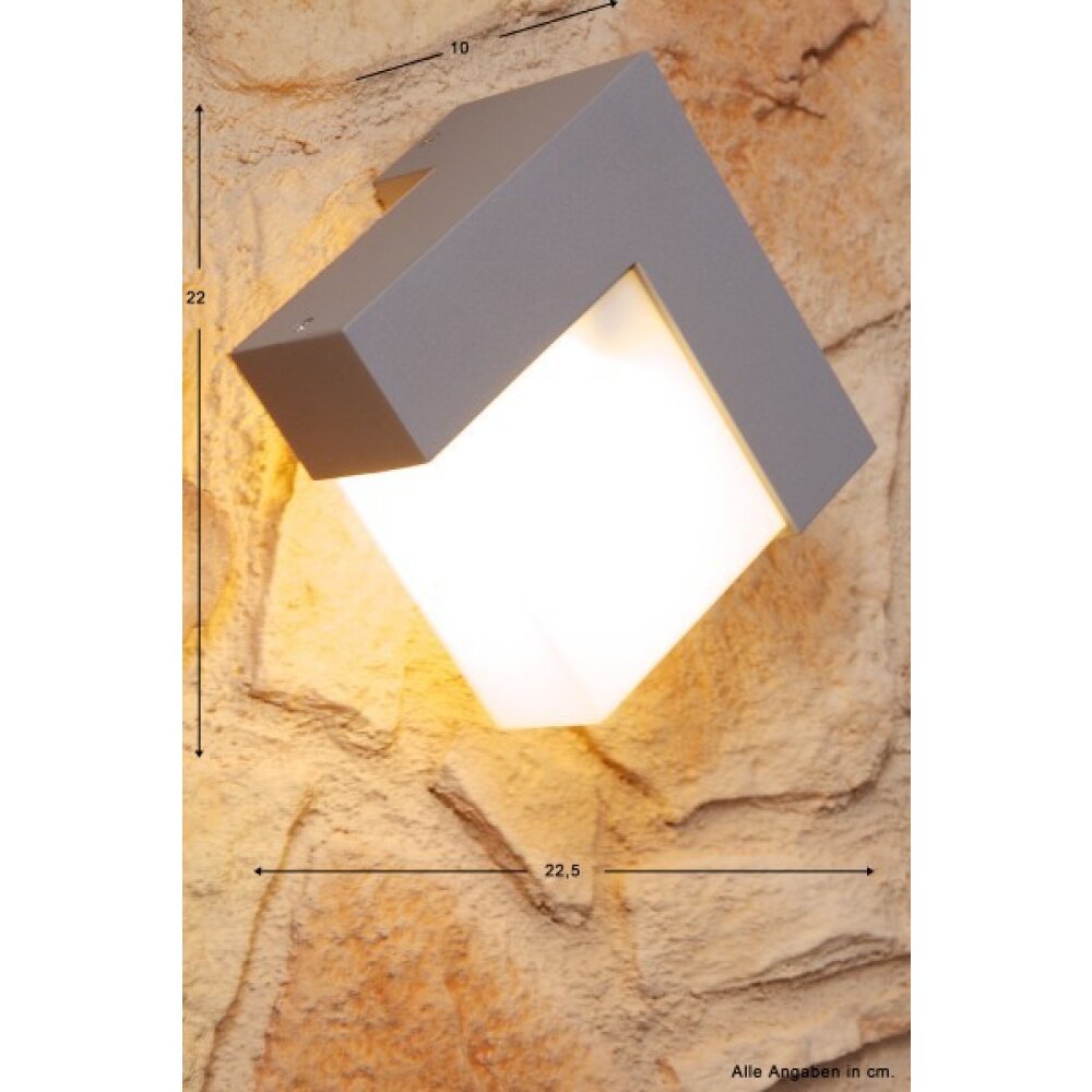 LUTEC GEOMETRY Aussenwandleuchte Silber, Weiß, 1-flammig main product photo