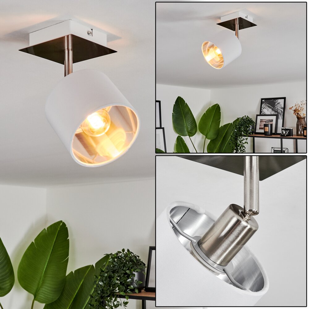 Tibro Deckenleuchte Nickel-Matt, Weiß, 1-flammig main product photo