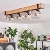 Montgomery Deckenleuchte Glas 15 cm Naturfarben, Schwarz, 4-flammig