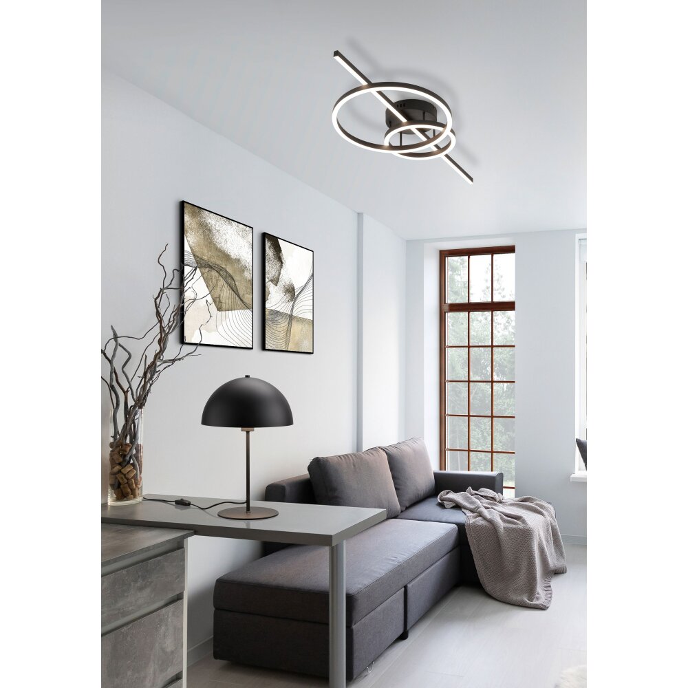 Trio MONTILLA Deckenleuchte LED Schwarz, 1-flammig, Fernbedienung main product photo