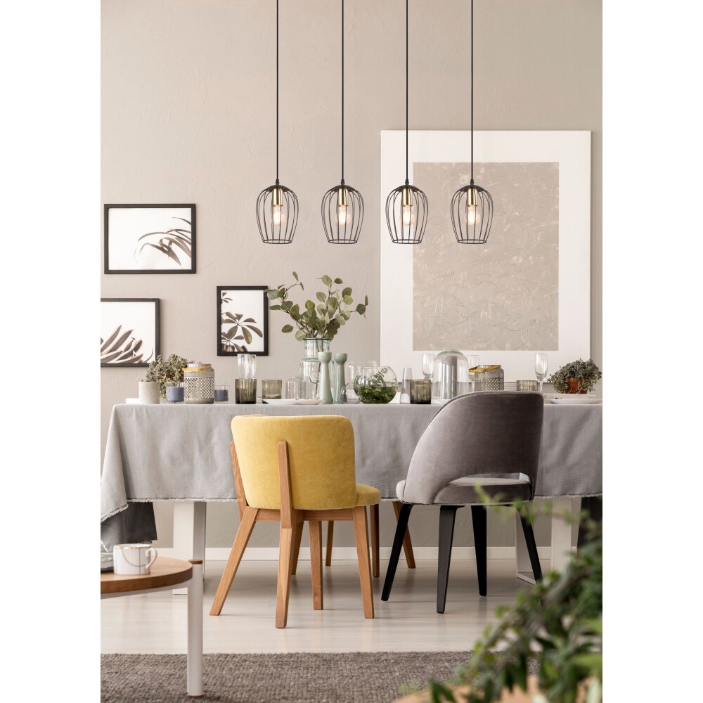 Reality Grid Pendelleuchte Schwarz, 4-flammig main product photo