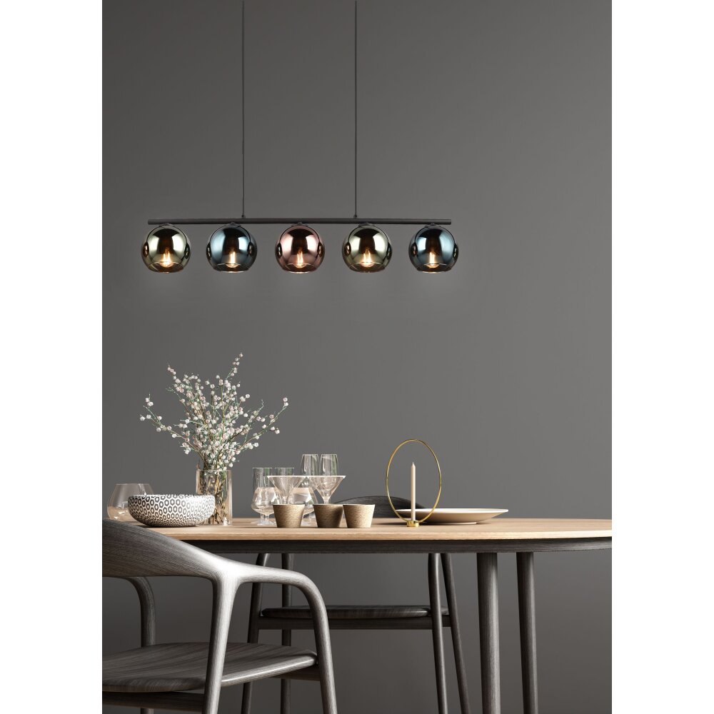 Reality SHELDON Pendelleuchte Schwarz, 5-flammig main product photo