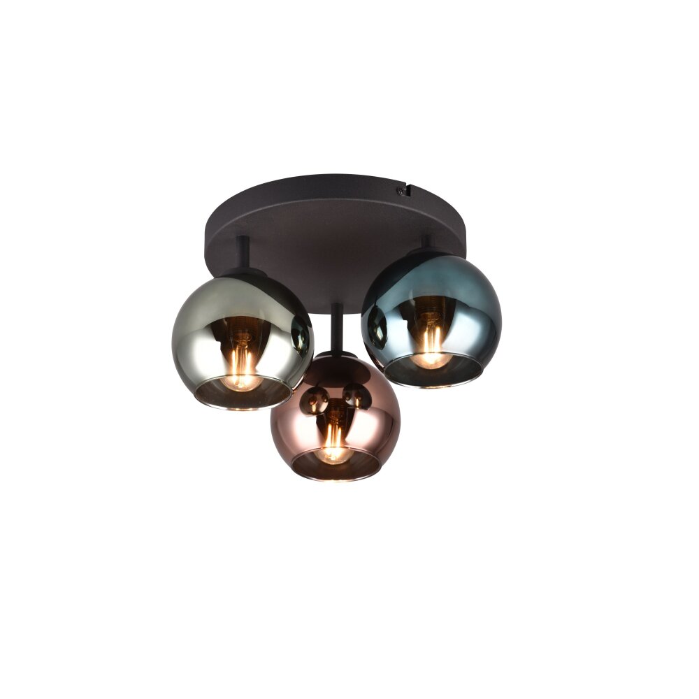 Reality SHELDON Deckenleuchte Schwarz, 3-flammig main product photo